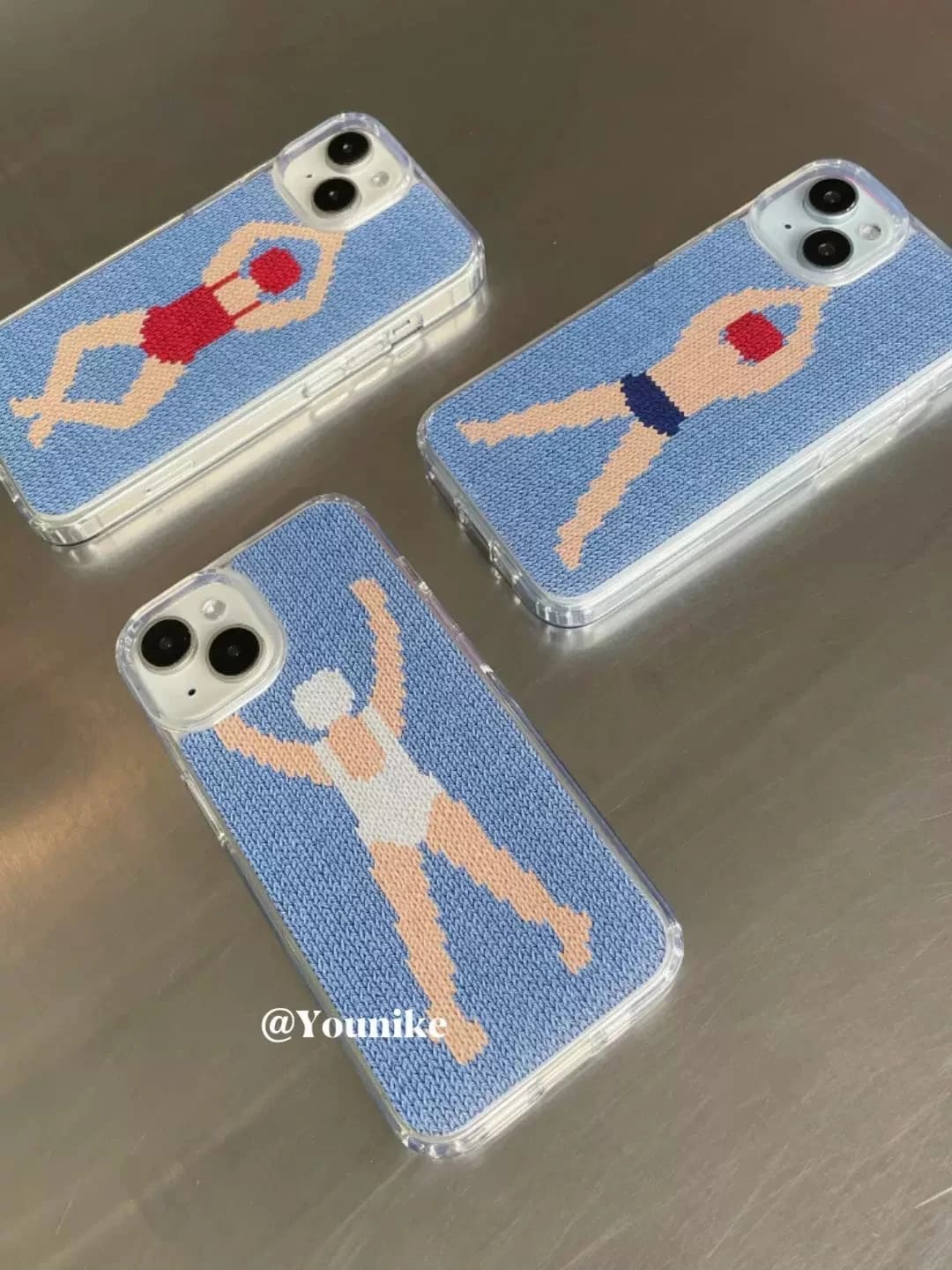 Cover per iPhone con stampa a maglia a tema costume da bagno estivo per iPhone 17 16 15 14 13 12 11 Pro MAX XR XS 16e 17air MINI 7 8 Plus