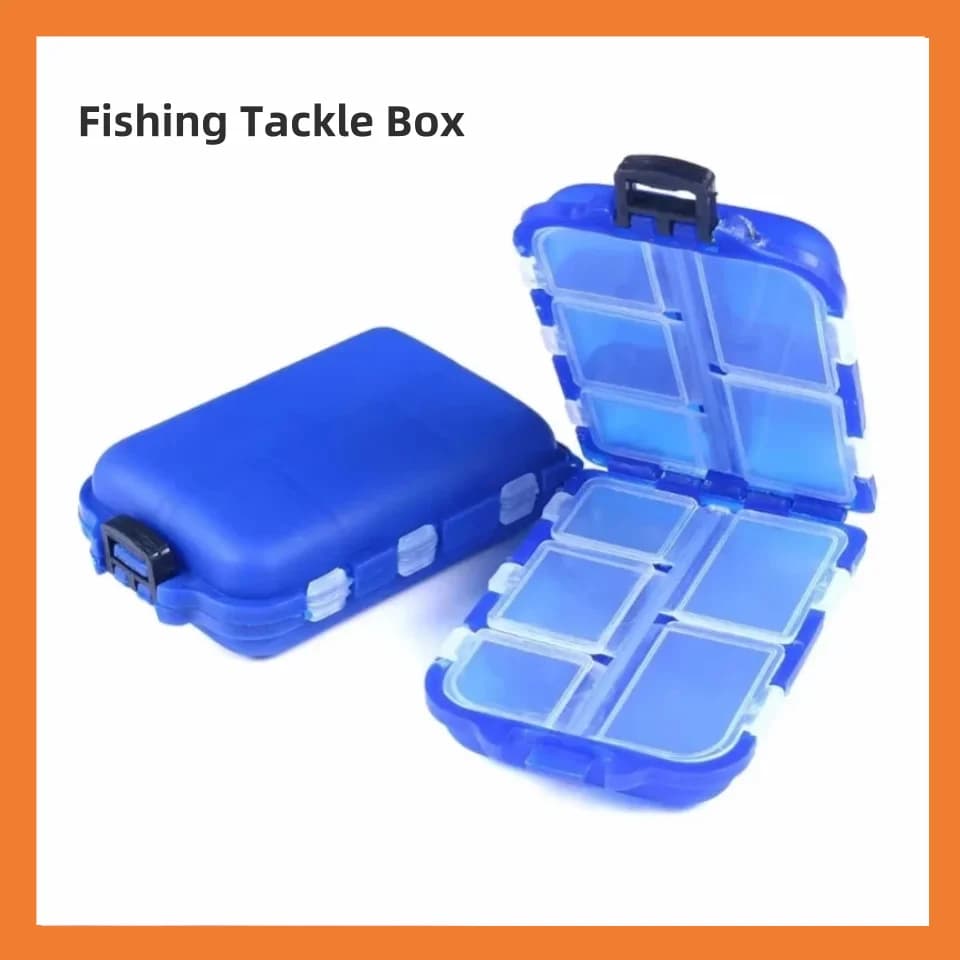 Double Box for Fishing Equipment, Box for baits and hooks, Organizer for 10 parts, Multifunctional Container for baits, Fishing Accessories