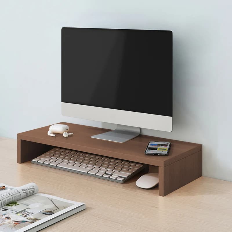 Supporto per Monitor da Scrivania, Base per Schermo con Dissipazione del Calore, Porta Tastiera Multifunzione