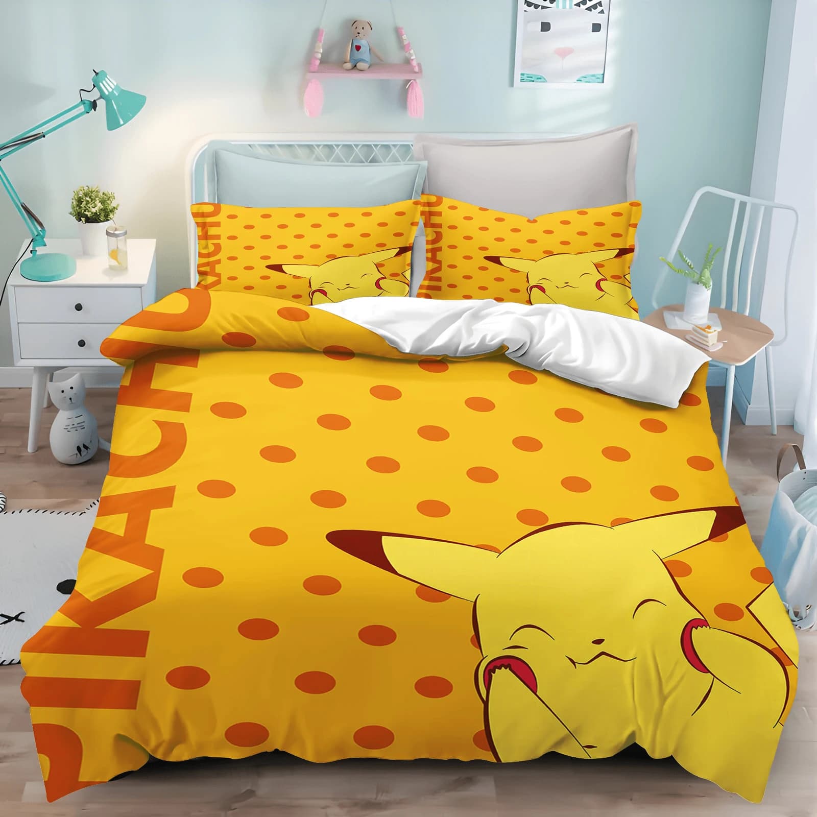 2/3-Piece Set Electric Mouse Duvet Cover Cartoon Children Room Cute Soft Breathable Comforter Animation Bedding