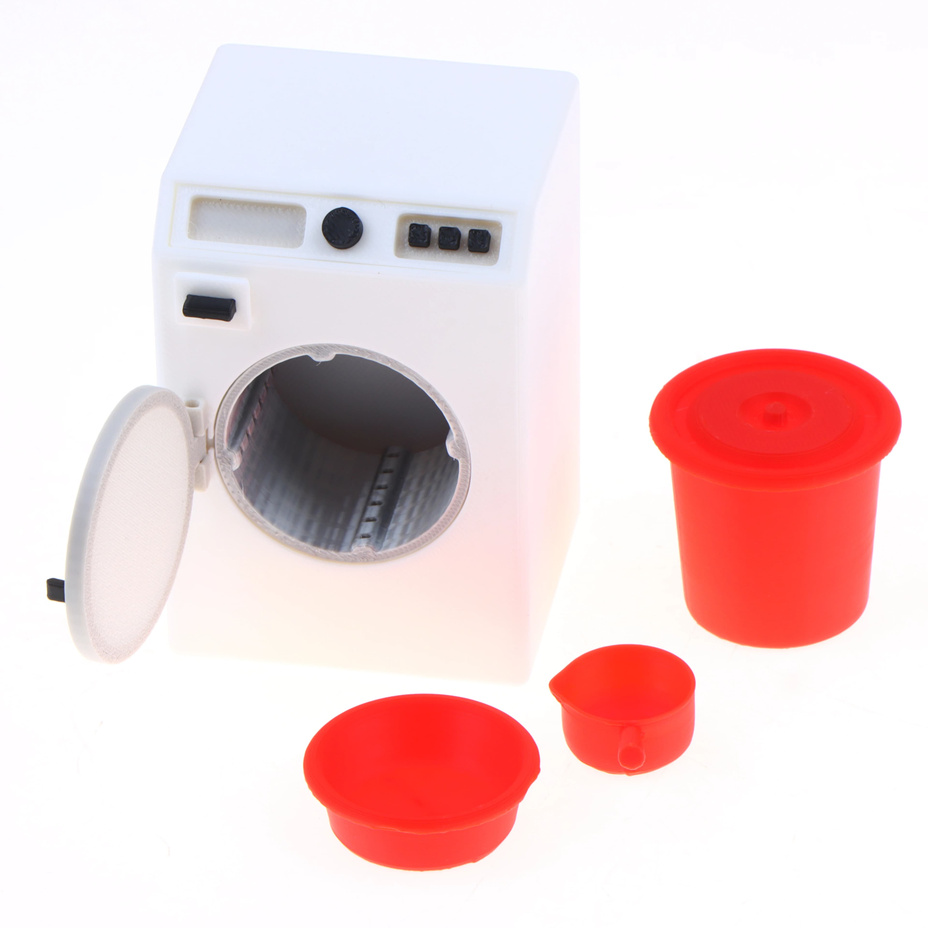 Mini Lavatrice Ornamentale per Casa delle Bambole 1/12, Arredamento per Lavanderia, Accessori per Micro Scene