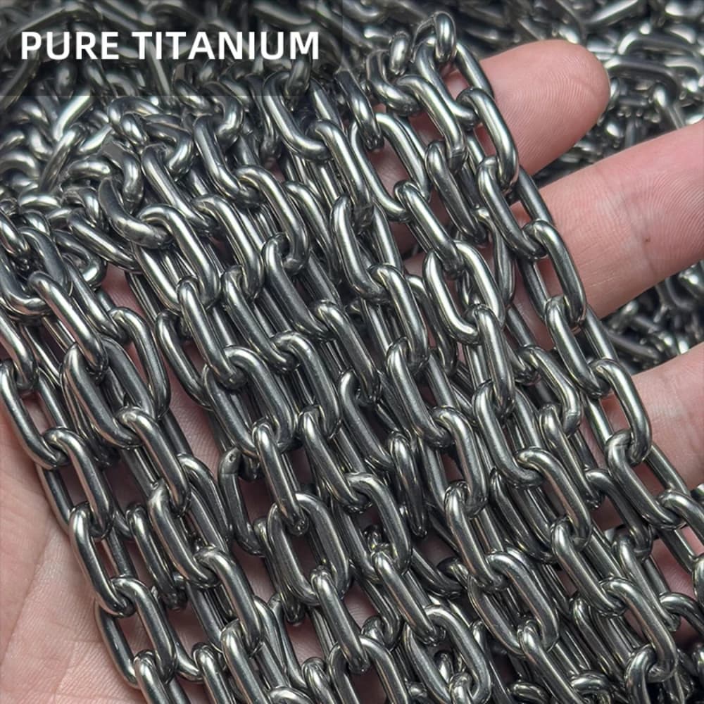 Nuovo TA1 collana con bracciale a catena fai da te saldato in titanio puro fatto a mano Ti Lock catena per cani all'aperto antiscivolo asciugatura a catena Swing