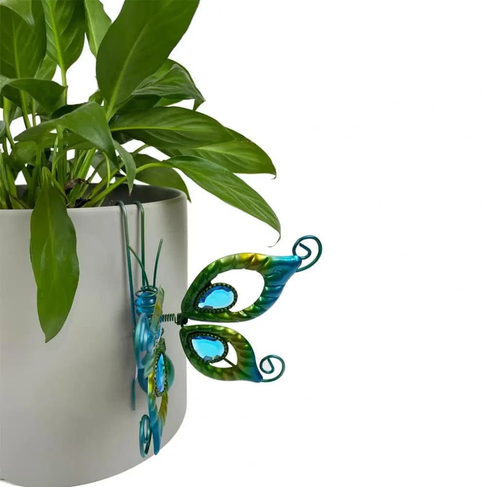 Artistic Wind Chimes with Hooks Metal Glass Painted Butterfly Dragonfly Ornaments Hanging Garden for Outdoor for Outdoor