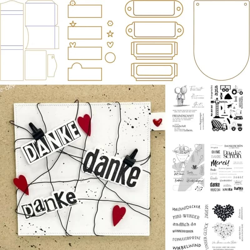 Friends for Life Pennant Arch Set Metal Cutting Dies Slimline Essentials Scrap Booking Card Stencil Cut Die for DIY Handmade
