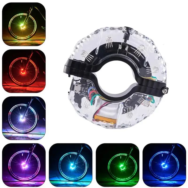 Luci del mozzo della ruota della bici ricaricabili a LED luci colorate per raggi di bicicletta USB RGB impermeabili per avvertimento e decorazione di sicurezza
