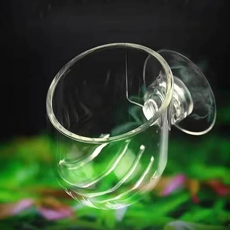 Aquarium Decoration Plant Cup Pot Acrylic Fish Tank Aquatic Plant Grow With Suction Holder Bloodworm Feeder Feeding Cup Accesory