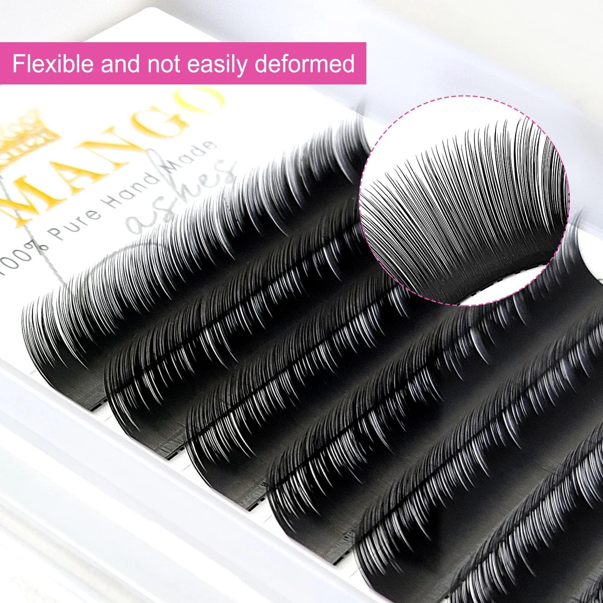 CoMango spikes extension ciglia individuali 8-15/16-18mix A forma affusolata base piatta ciglia morbide extension ciglia classiche
