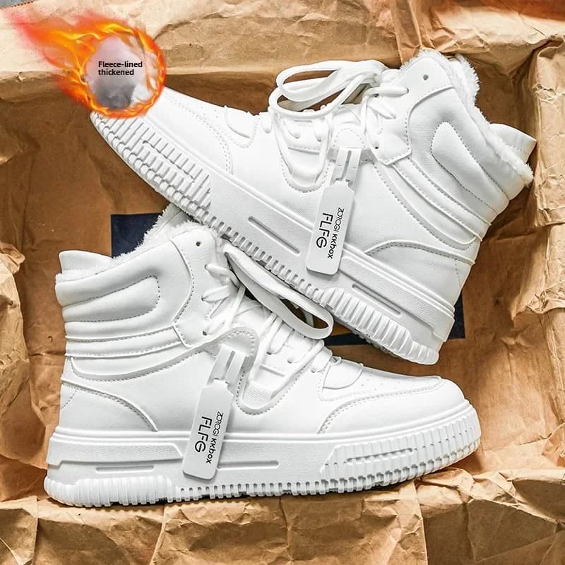 Scarpe da ginnastica da uomo 2025 Scarpe casual firmate di nuova tendenza Scarpe da skateboard alte per coppia Addensare stivali da neve impermeabili caldi in peluche