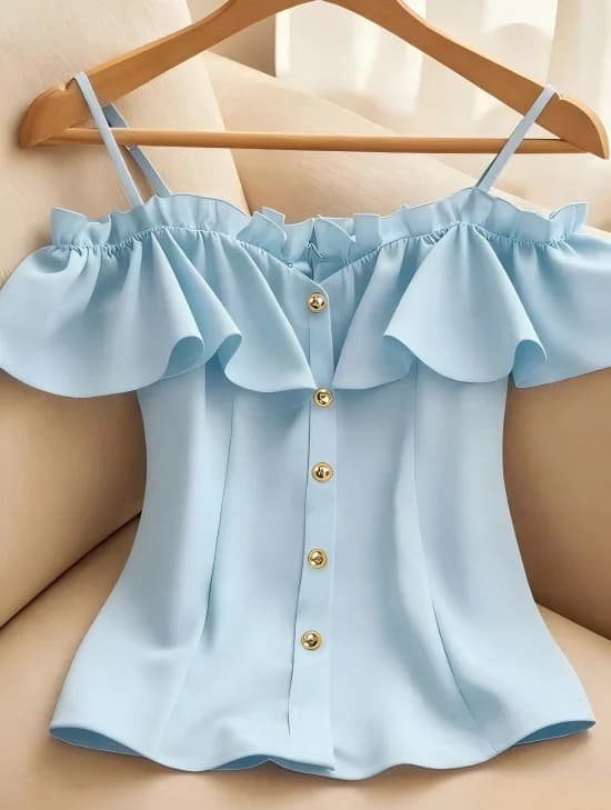 Korean Chic Look Younger Slash Neck Slim Blouse Women's Summer Elegant All-Match Ruffle Shirt Female Luxurious Office Clothing