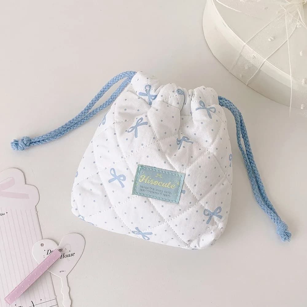 New Bowknot Drawstring Pouch Large Capacity Multi-purpose Makeup Lipstick Storage Bag Dustproof Camera Storage Bag