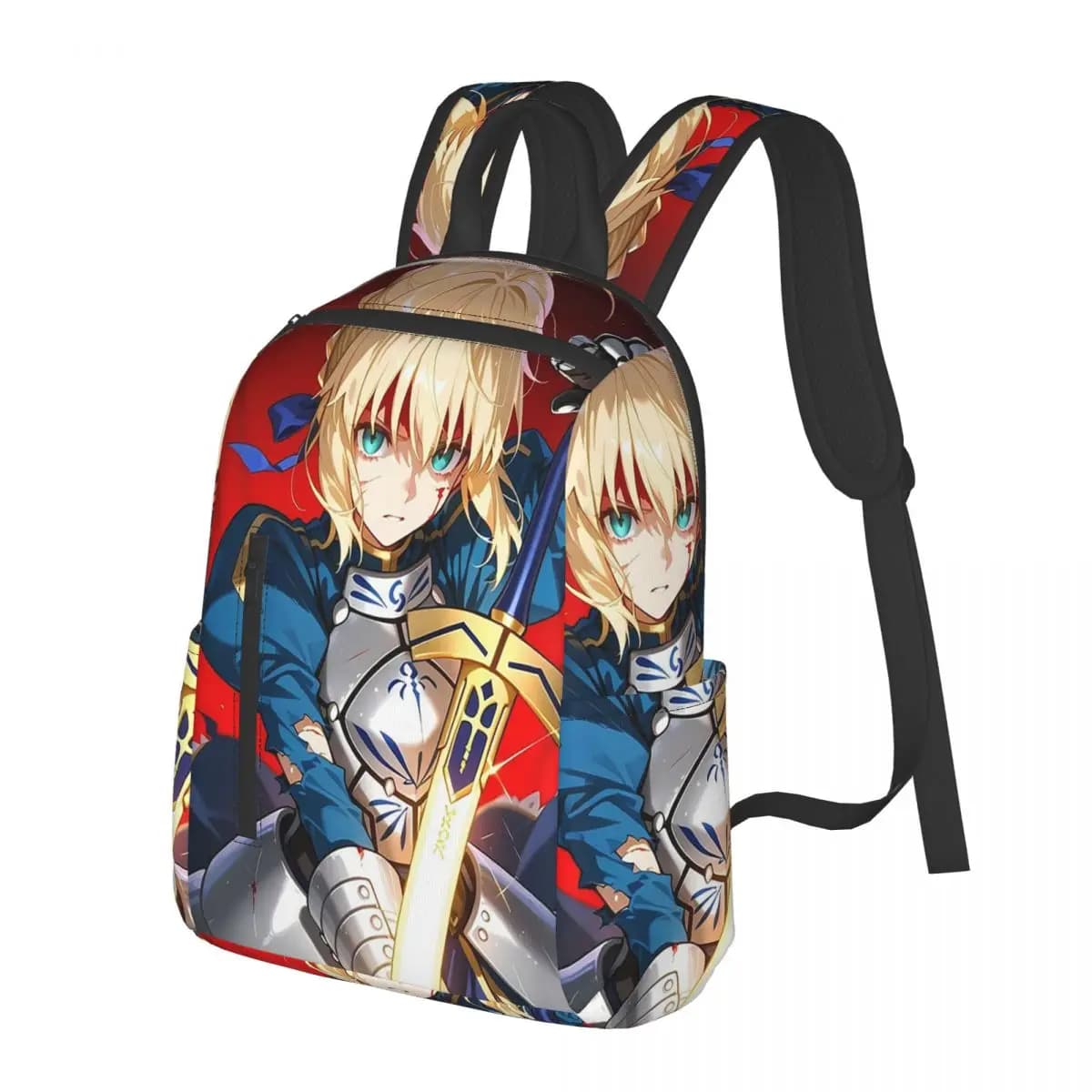 Fate Grand Order Saber Anime Student Backpack School Bag Hiking Travel Daypack for Men Women Bookbag Shoulder Bags