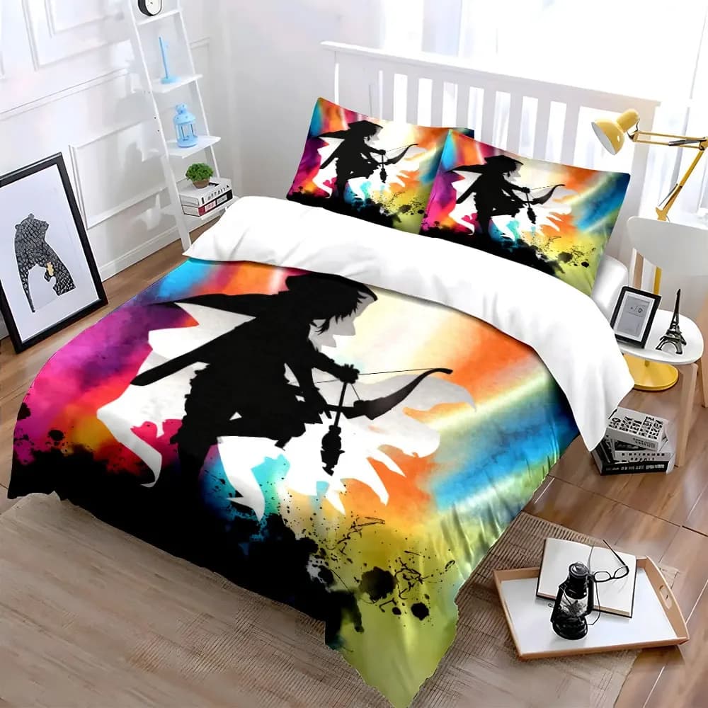 Set Fantasy Archer con copripiumino morbido e confortevole, set di biancheria da letto incluso 1 copripiumino e 2 federe, regalo