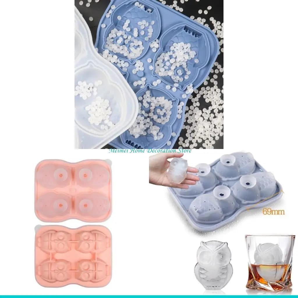 H7BF Stampi per ghiaccio 3D Vassoio per cubetti ghiaccio in silicone Vassoio per cubetti ghiaccio carino con coperchio da