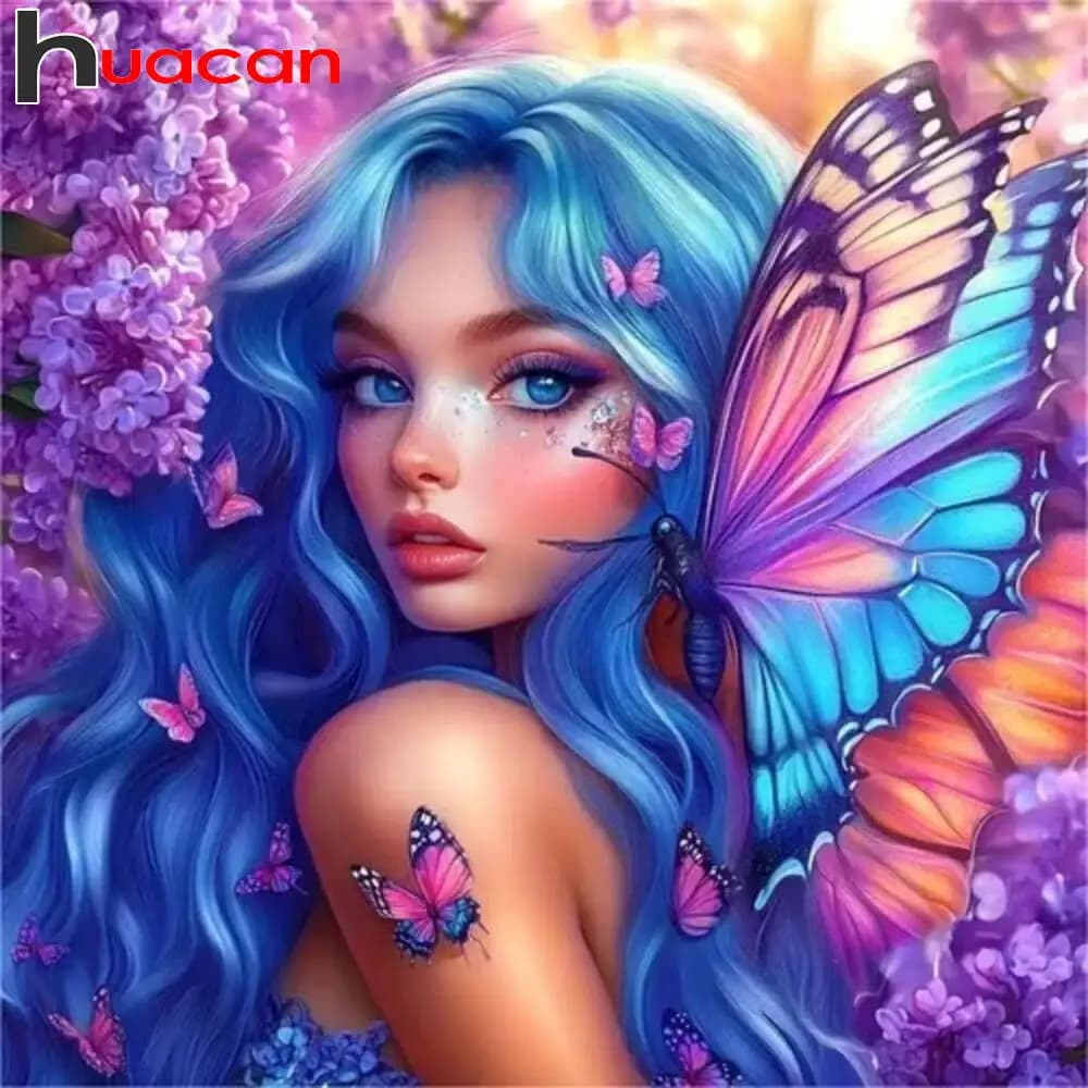 Huacan Girl Fantasy 5D DIY Diamond Painting Mosaic Embroidery Handmade Mosaic Gift Hobbies