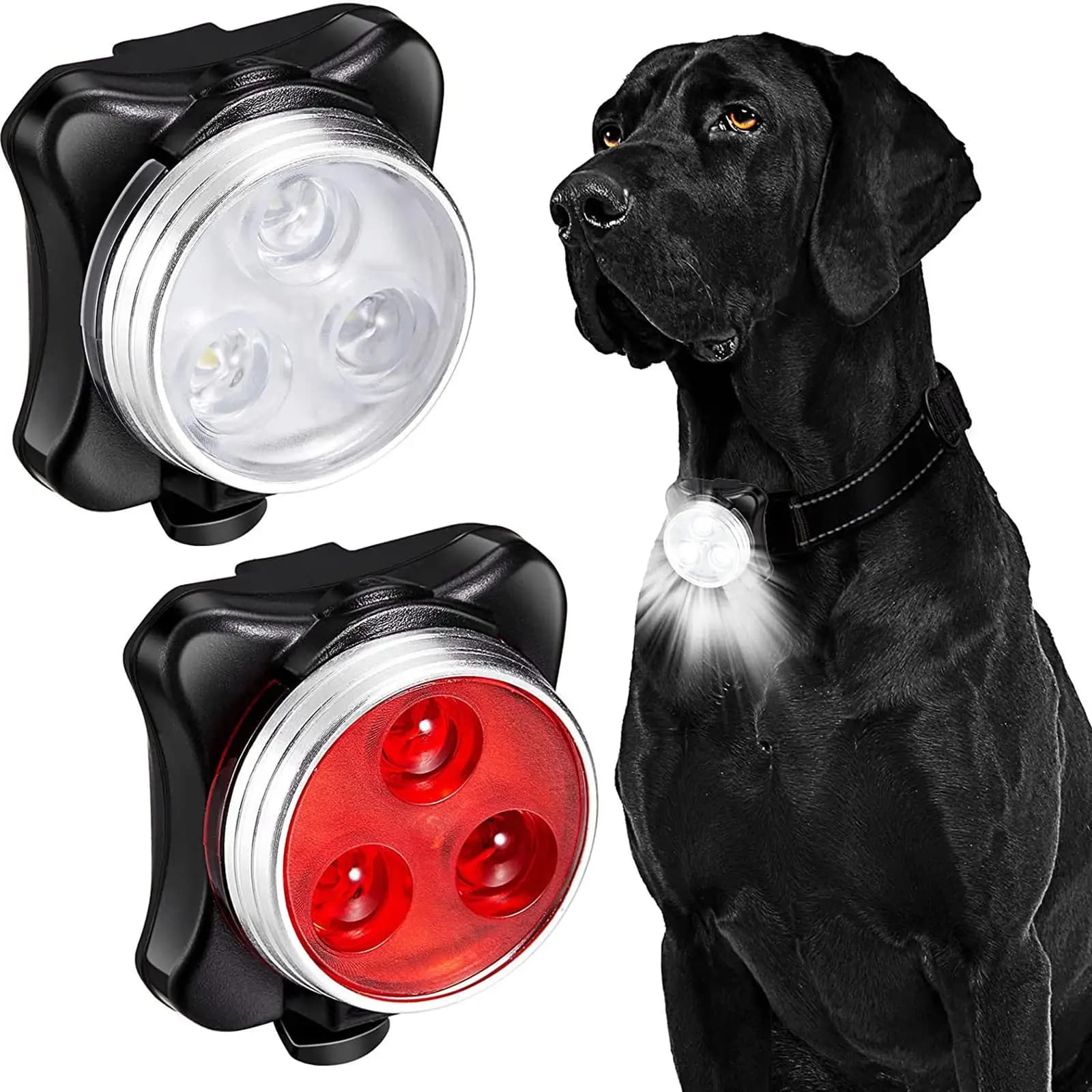 Torcia leggera per collare per cani, pendente impermeabile, avviso di sicurezza, piccola luce a clip per la corsa, kayak, passeggiate notturne in bicicletta