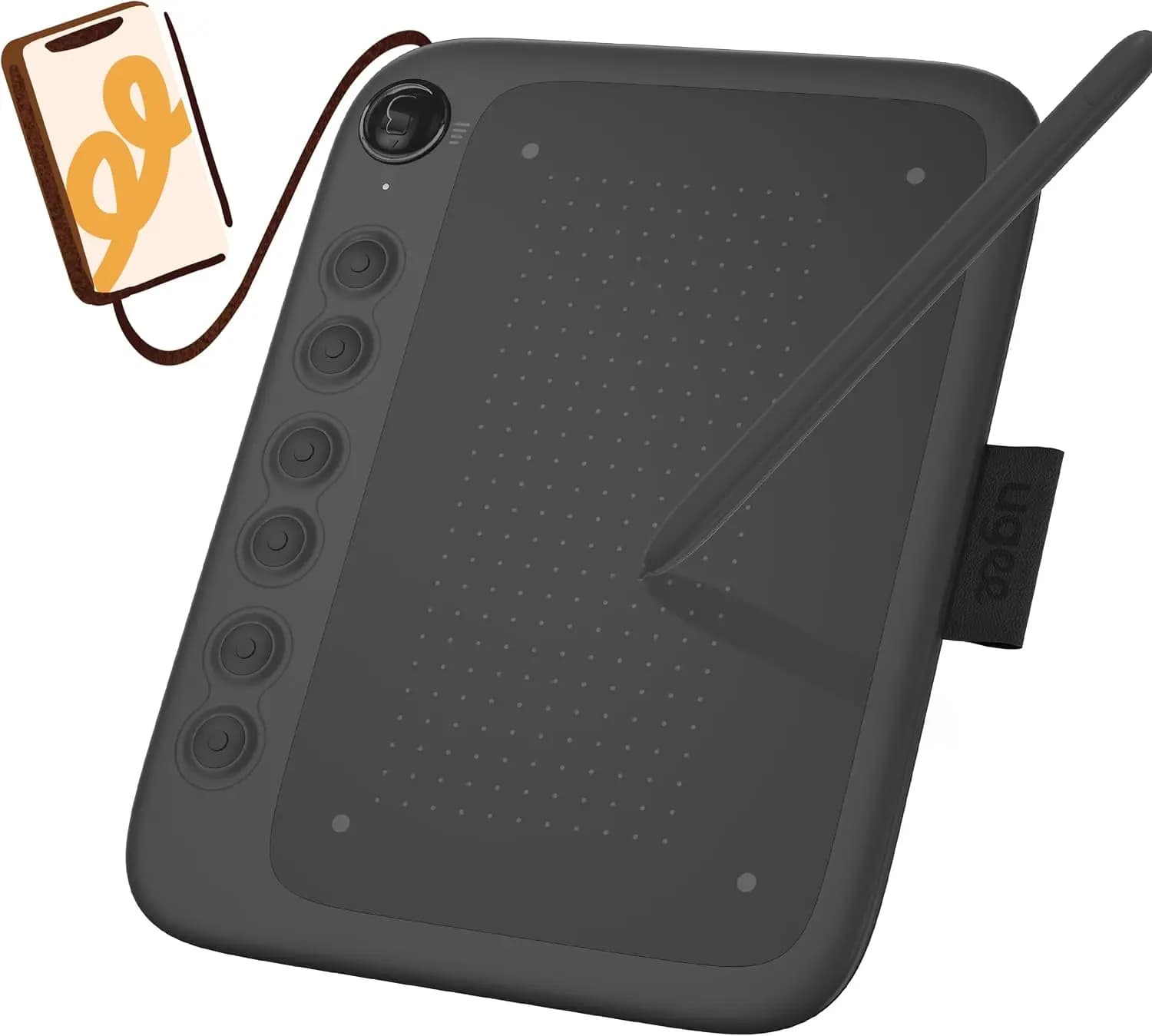 6.5x4 Inch Drawing Tablet with 6 Hot Keys for Android Phone, Adjustable Drawing Mode, Compatible with Mac/Windows/Chrome