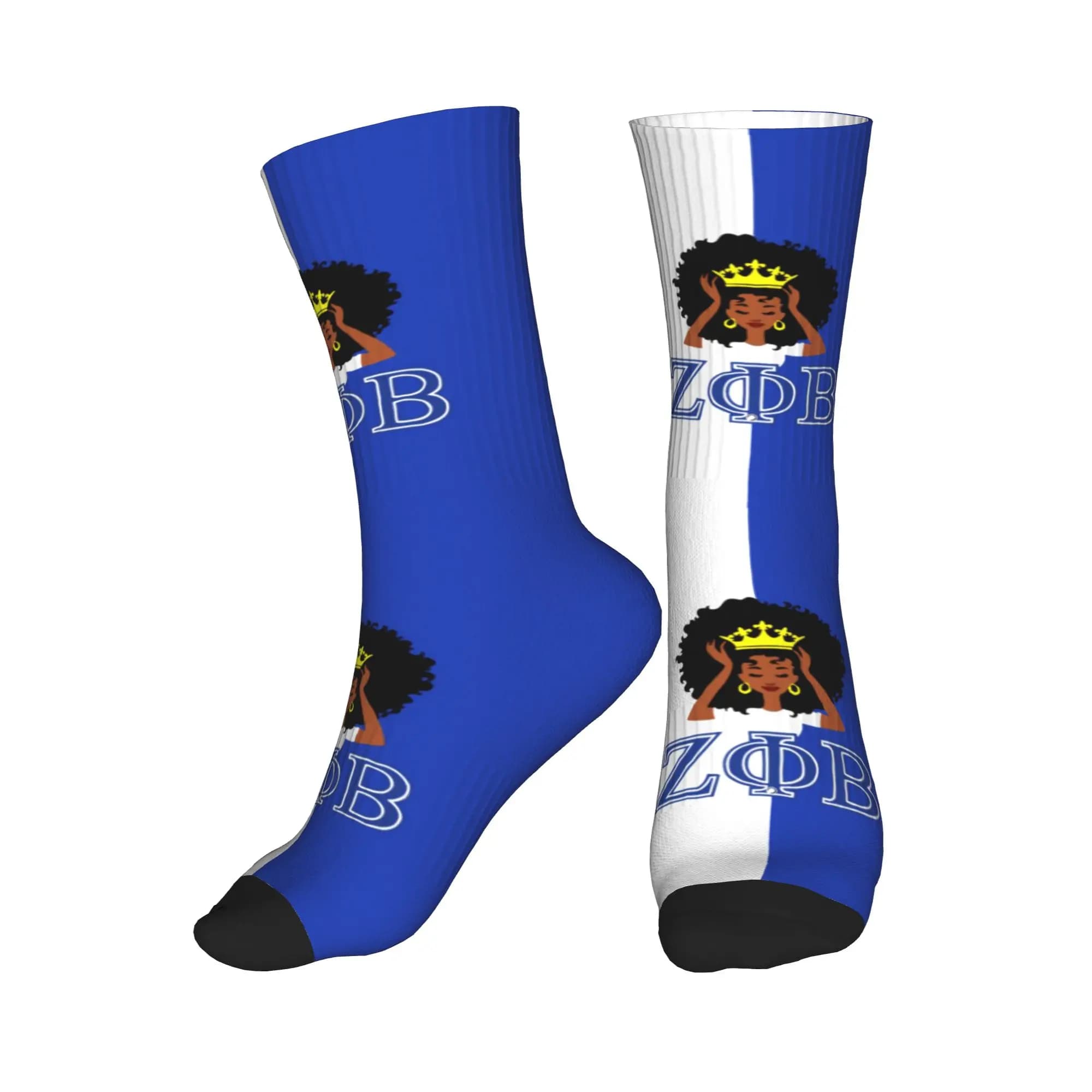 Divertenti calzini da uomo Zeta Phi Beta Sorority, comodi e caldi, con stampa 3D, unisex