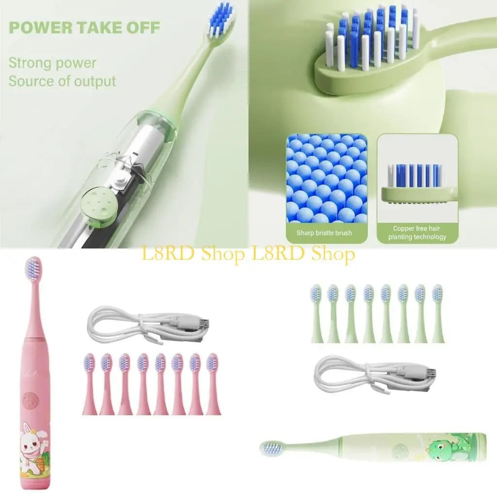 L8RD Electric Toothbrush for Kids Toothbrush 6 Toothbrush heads for cartoons 4