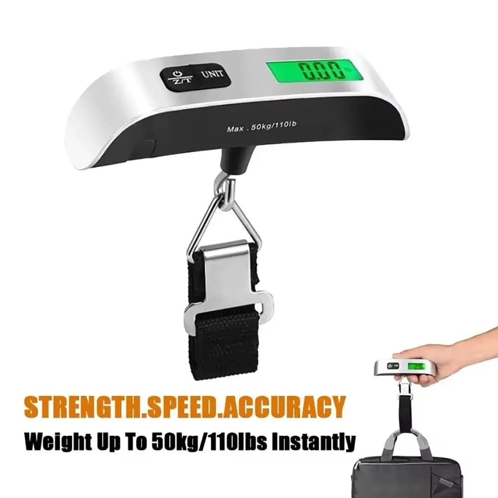 Bilancia Portatile da 110 lb/50 kg, Scala per Bagagli Leggera e Compatta