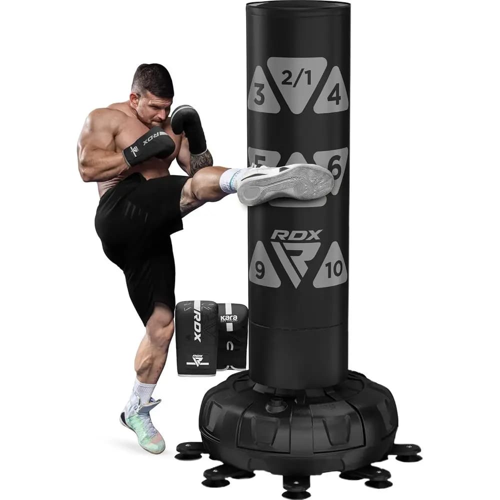 72 Heavy Duty 330 lbs Capacity Pedestal Punching Bag with Cover and Gloves for Home Gym Boxing Training