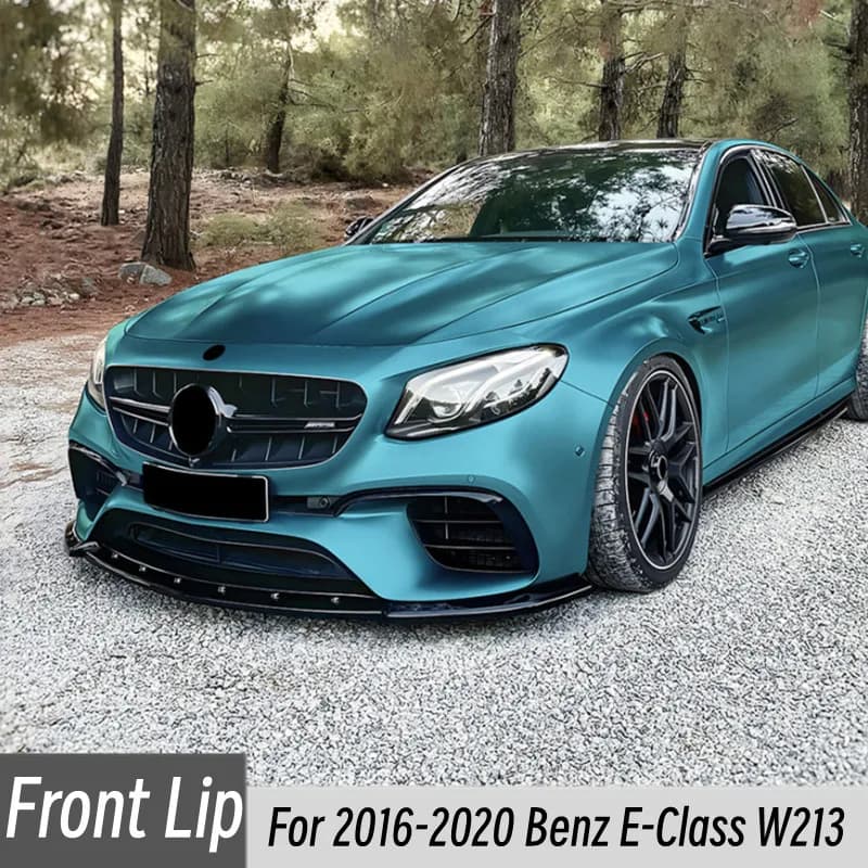 Per Mercedes Benz Classe E W213 E63 AMG 2016-2020 Nero In Carbonio Auto Paraurti Anteriore Lip Splitter Diffusore Body Kit Spoiler Trim