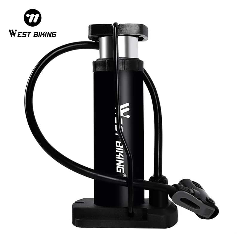 WEST BIKING Pompa per bici 100PSI Pompa a pedale portatile Valvola Presta/Schrader Gonfiatore per pneumatici per bicicletta Pompa ad aria da pavimento Accessori per bici MTB