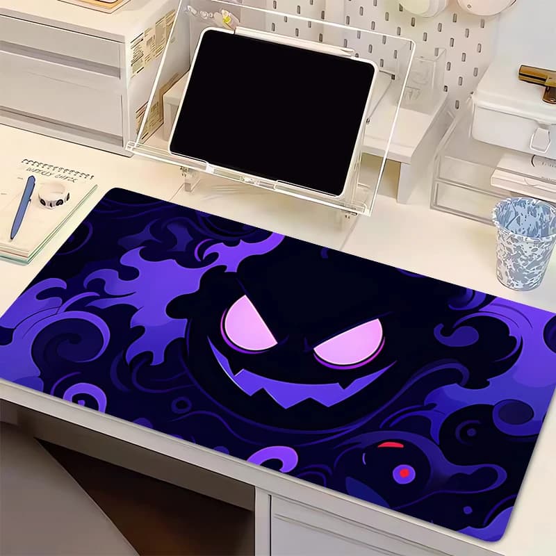 Tappetino per Mouse in Gomma Naturale Pokemon Gengar, Grande Mousepad Esteso per Computer, Tappetino da Scrivania per Laptop, Tappeto Durevole per Tastiera da Gaming