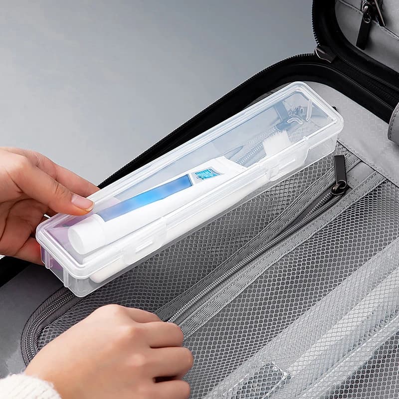 1 pz scatola per spazzolino portatile custodia per spazzolino da viaggio in plastica trasparente porta spazzolino organizzatore accessori pratici da viaggio