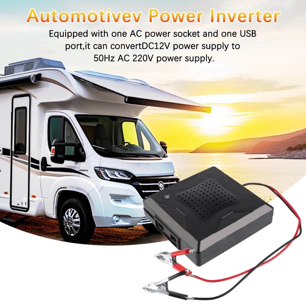 Camper Car Inverter 180W DC 12V a AC 220V Convertitore Presa di corrente Porta singola Spina UE/USA Adattatore di alimentazione per caricabatterie Accessori auto