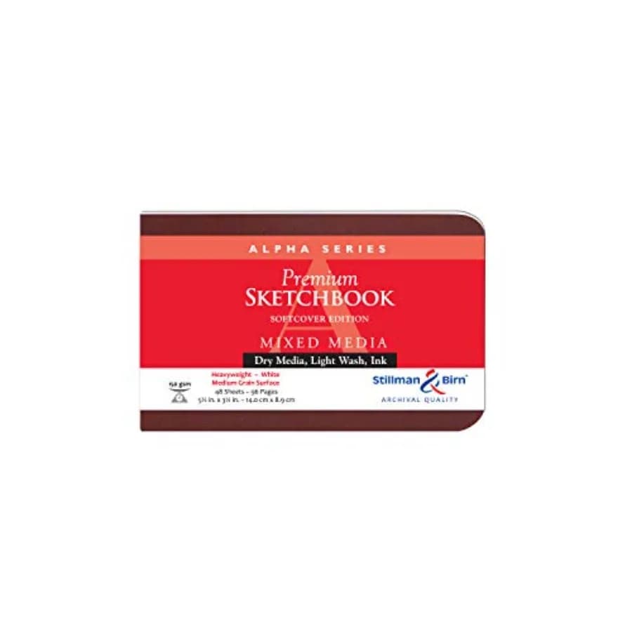 Alpha Series Softcover Sketchbook,,150 gsm Heavyweight,White Paper, Medium Grain Surface