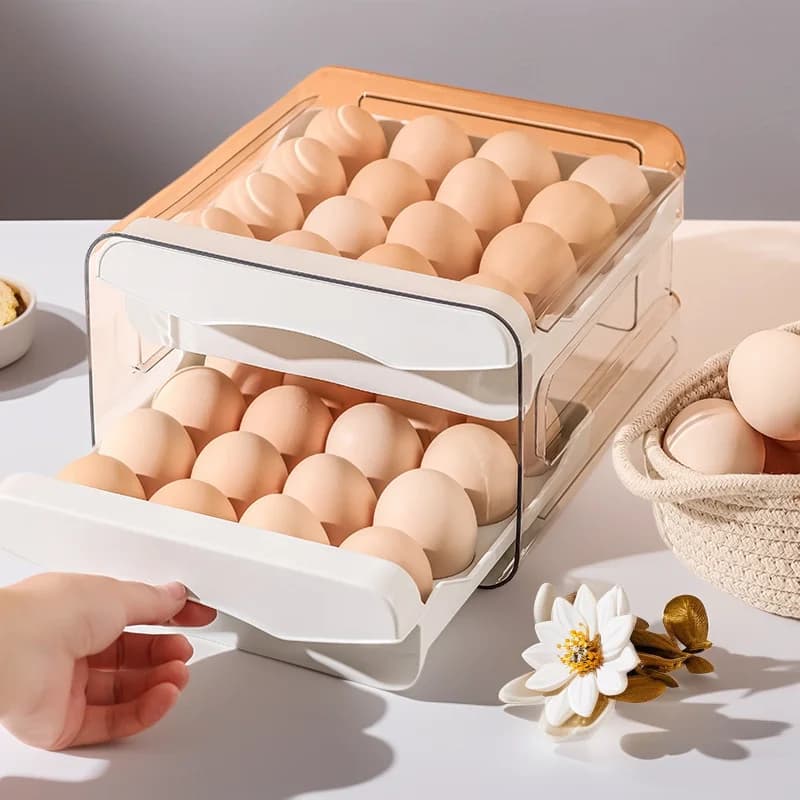 Refrigerator, egg storage, storage box, fresh storage box, kitchen box, overlapping egg tray for double layer domestic use