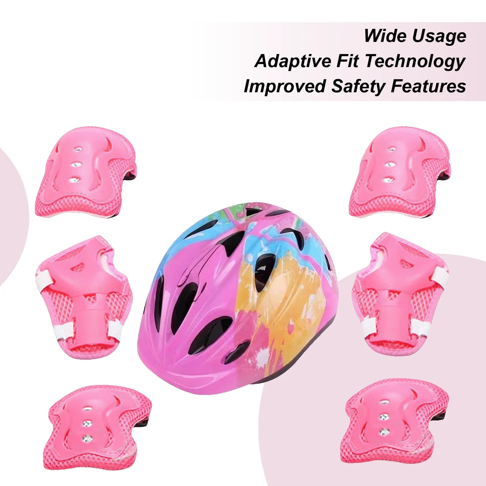 Casco per bambini e ginocchiere Casco da ciclismo per bambini Ginocchiere per gomiti con protezioni per i polsi Attrezzatura di sicurezza sportiva regolabile per l'equitazione