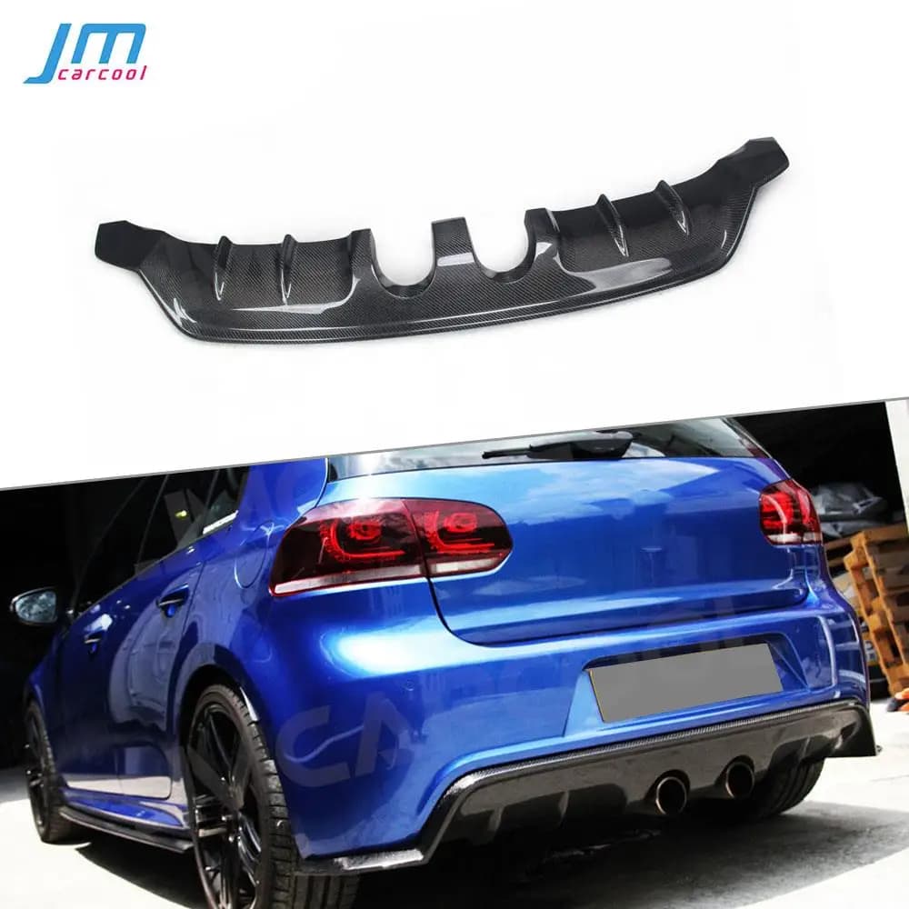 Carbon Fiber Rear Diffuser Lip Spoiler for Volkswagen VW Golf 6 VI MK6 R20 2010-2013 FRP Rear Bumper Guard Hugger Protector
