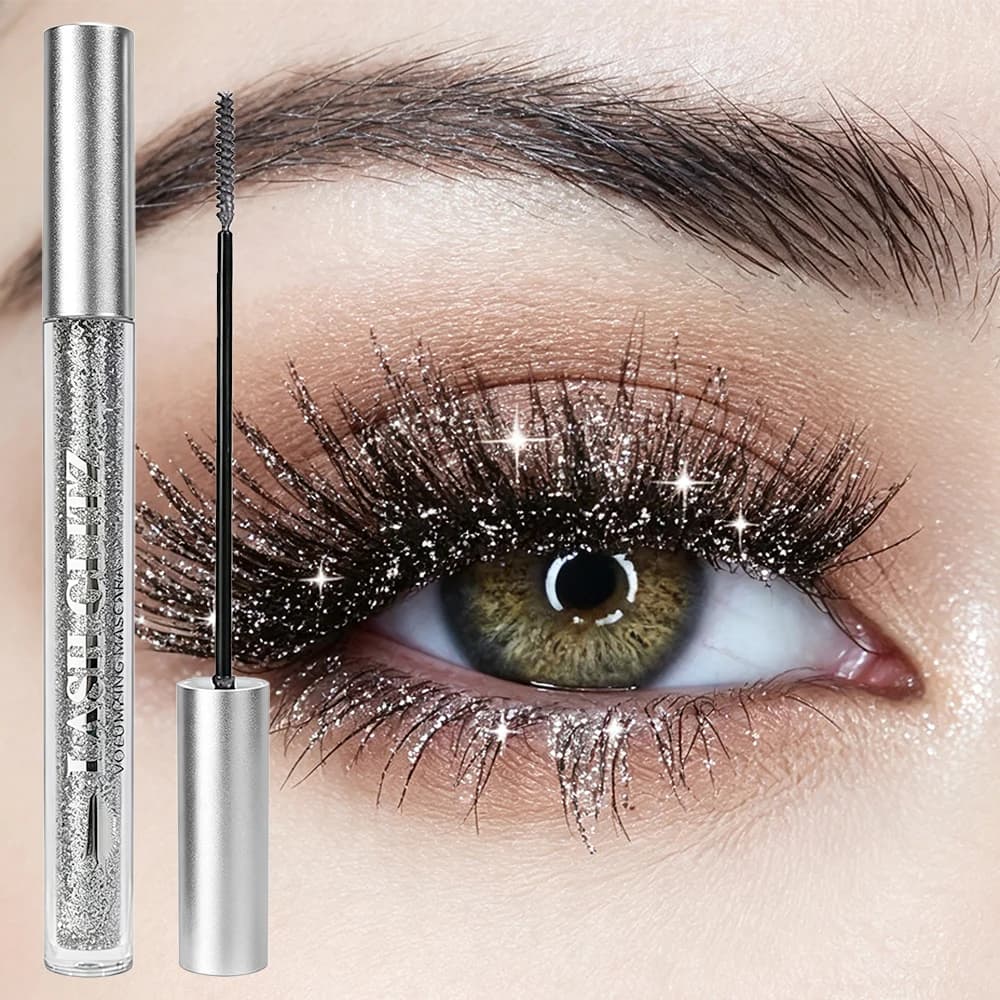 Diamond Glitter Mascara Waterproof Silver Sparkling Eye Makeup