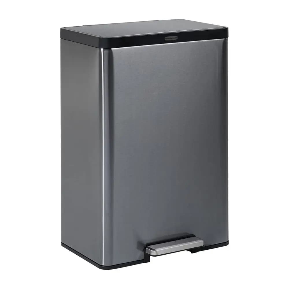 Cestino per rifiuti Elite in acciaio inossidabile con apertura a pedale, 12 galloni, colore antracite, per casa/cucina/garage/appartamento/ufficio