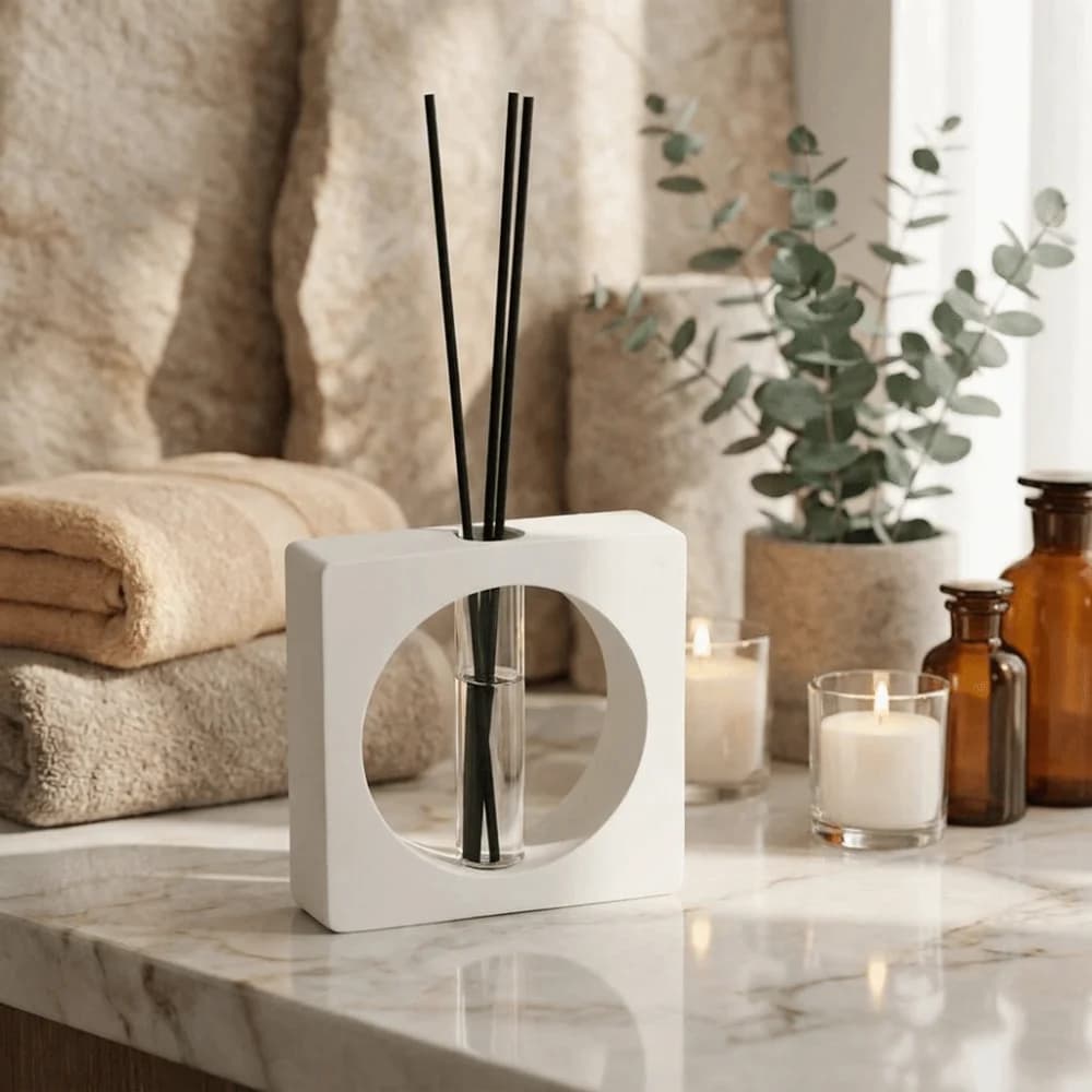 Home Geometric Shape Aroma Diffuser Bottle Creative High-Grade Mini Flower Vase Modern Decorative Flameless Aroma Home Decor