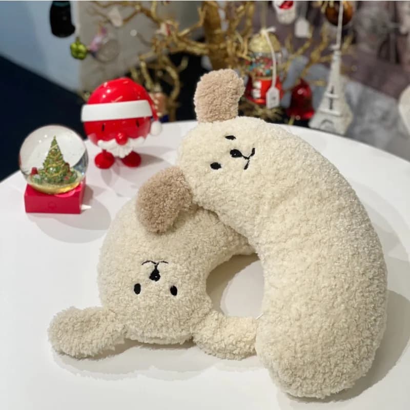 Il cuscino traspirante in peluche per cani protegge la colonna vertebrale cervicale Sonno profondo Cuscino a forma di U Cuscino morbido per cuccioli e gattini Forniture per animali domestici