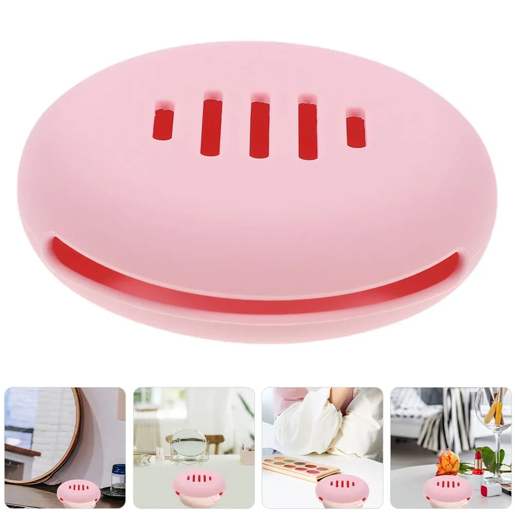 2 Pezzi Contenitore Rotondo in Silicone per Spugne da Trucco, Organizer da Viaggio per Puff e Spugne Beauty