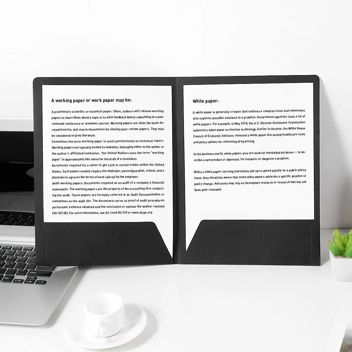 12 Pezzi Cartelle Portadocumenti in Carta Kraft Nera con Doppia Tasca, Porta Documenti per Ufficio e Presentazioni, per Studio e Uso Aziendale
