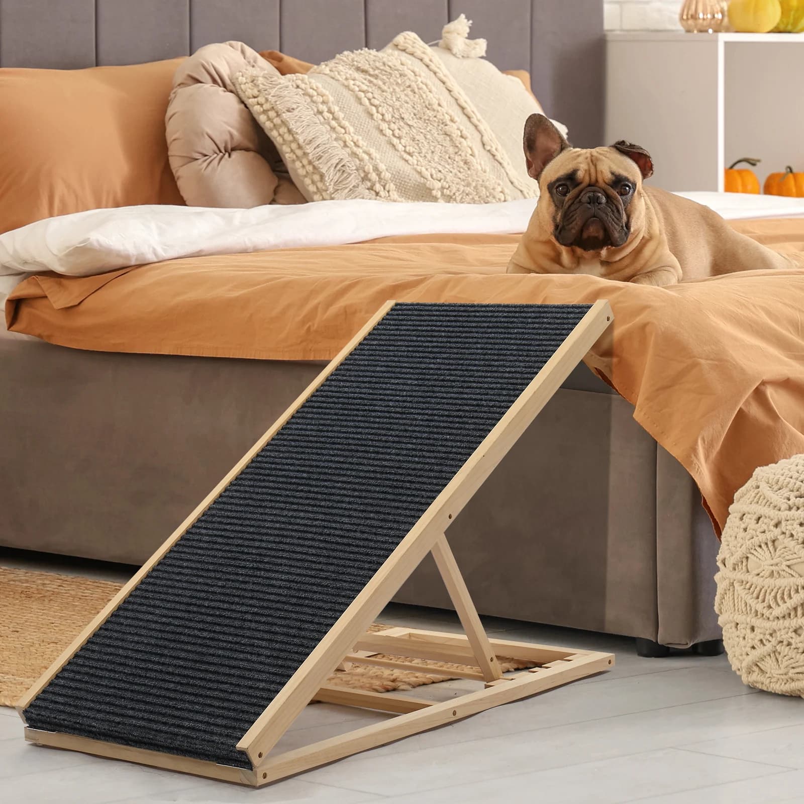 Rampa per Cani di Taglia Grande con Altezza Regolabile per Letto, Divano, Auto, Camion, SUV, Rampa Pieghevole per Animali Domestici Piccoli e Grandi