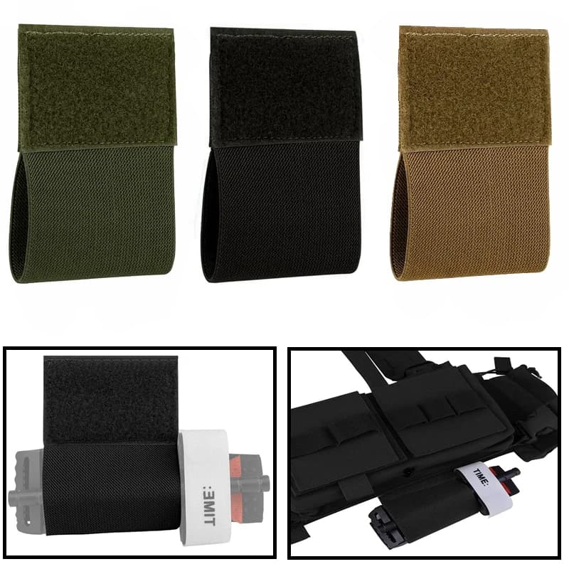 Elastic 2-piece Emostatic Lace Support with EDC Pouch Plate Carrier Chest Rig Vest Belt EMT Storage Holder