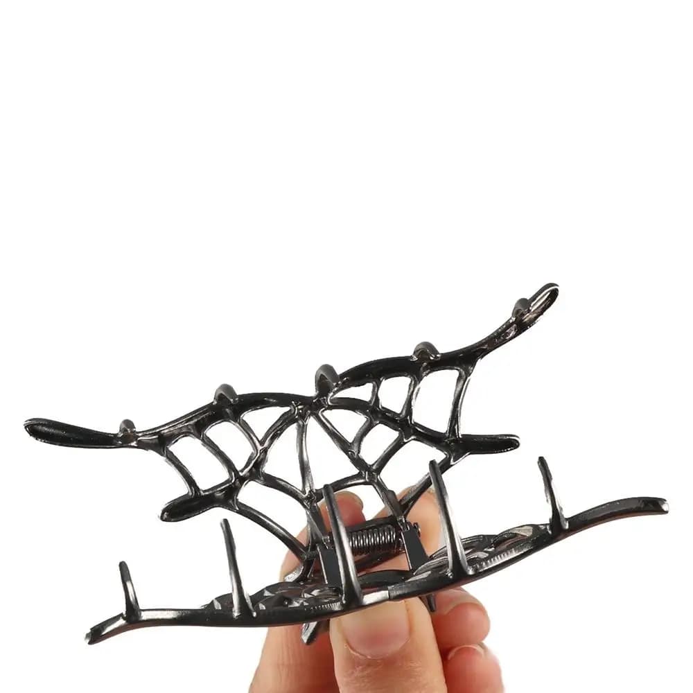 Spider/Squale Shaped Alloy Hair Clip, Solid Color, punk Style, Metal Cable, for Halloween and parties