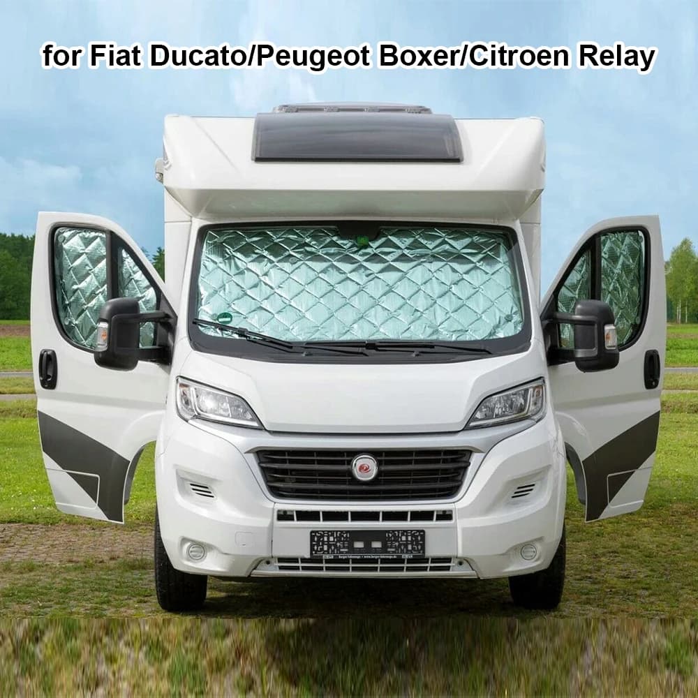Tende termiche interne a 7 strati per parabrezza Fiat Ducato 2006-2022, compatibili con Peugeot Boxer/Citroen Relay