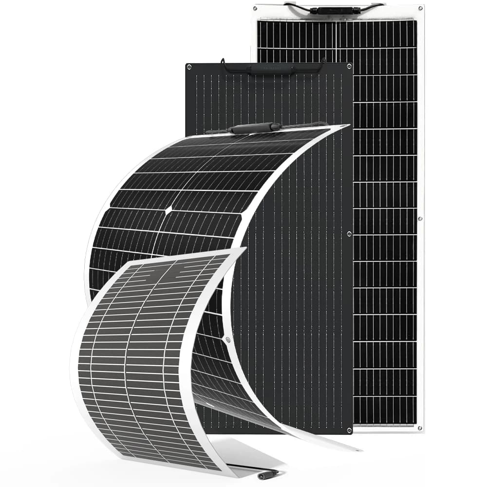 Pannello Solare Flessibile Monocristallino per ricarica batterie 12V, semi-flessibile 11w 50W 100W 120W leggero con adattatore fotovoltaico per camper, barche, roulotte, furgoni e rimorchi, alimentazione off-grid