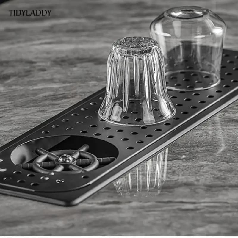 Stainless Steel Embedded Pressure Rinser Automatic Glass Cup Washer Wine Beer Milk Tea Cup Cleaner Tool Kitchen Sink Accessories