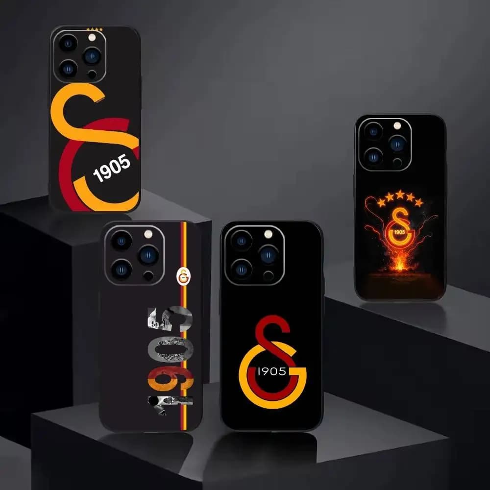 G-Galatasaray S-SK pattern 1905s Phone Case For iPhone 17 16 15 14 13 12 Max Plus Silicone Black Cover