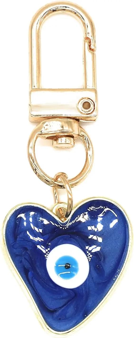 Portachiavi malocchio Portachiavi con cuore di sudore Fascino di protezione per donna Uomo Portachiavi per auto Borsa Borsa Accessori Regali di Natale