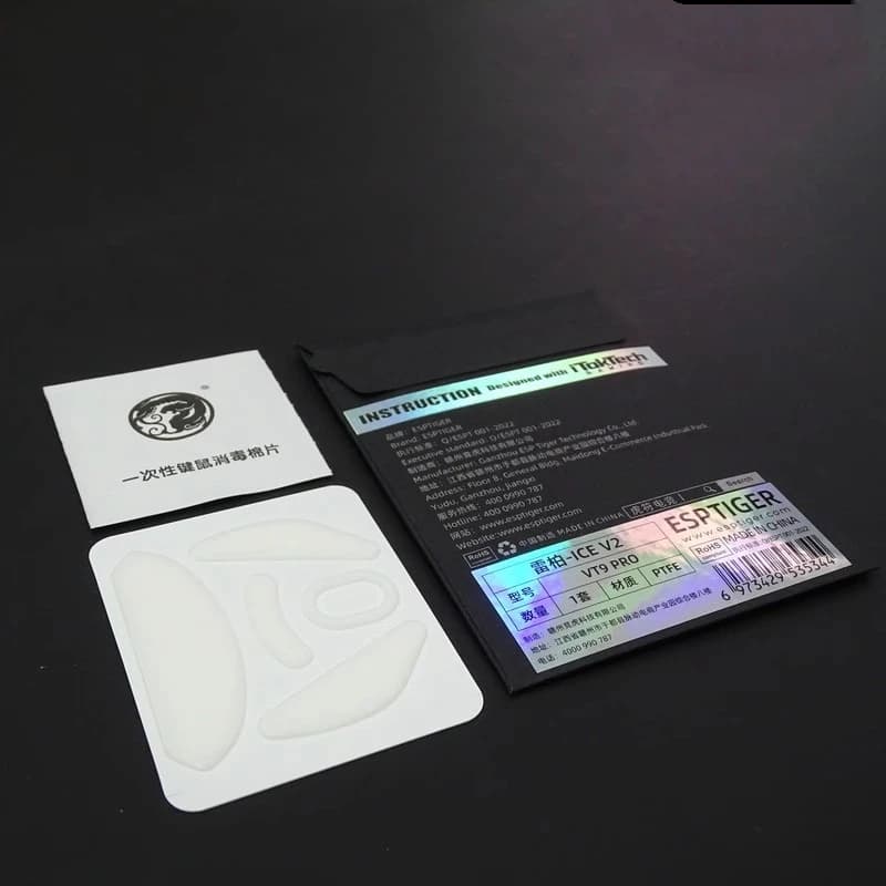 1 confezione originale Esports Tiger ICE V2 pattini per Mouse per Rapoo VT9 PRO Mouse White Arc Esports piedini per topi in PTFE scivolano lisci