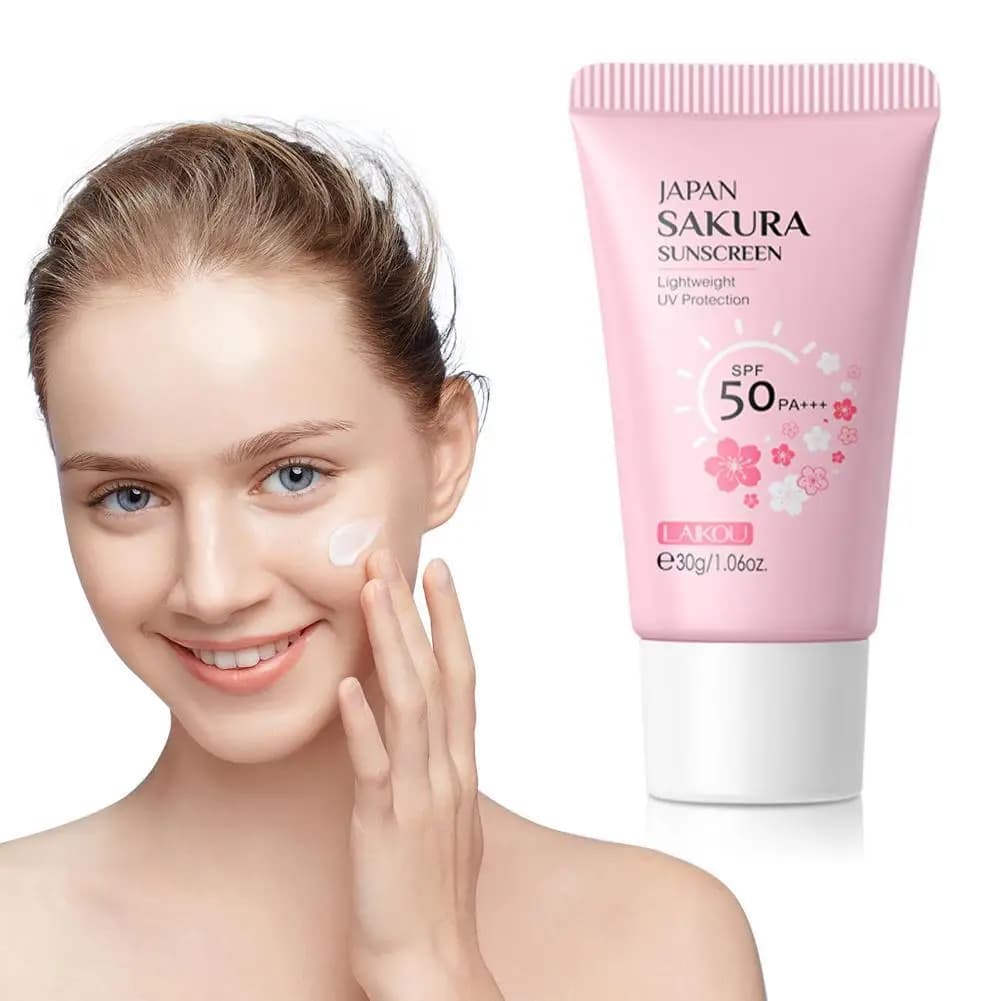 Sakura Moisturizer Sunscreen Cream SPF50+ UV Protection Face Body Refreshing Moisturizing Concealer Facial Sun Block