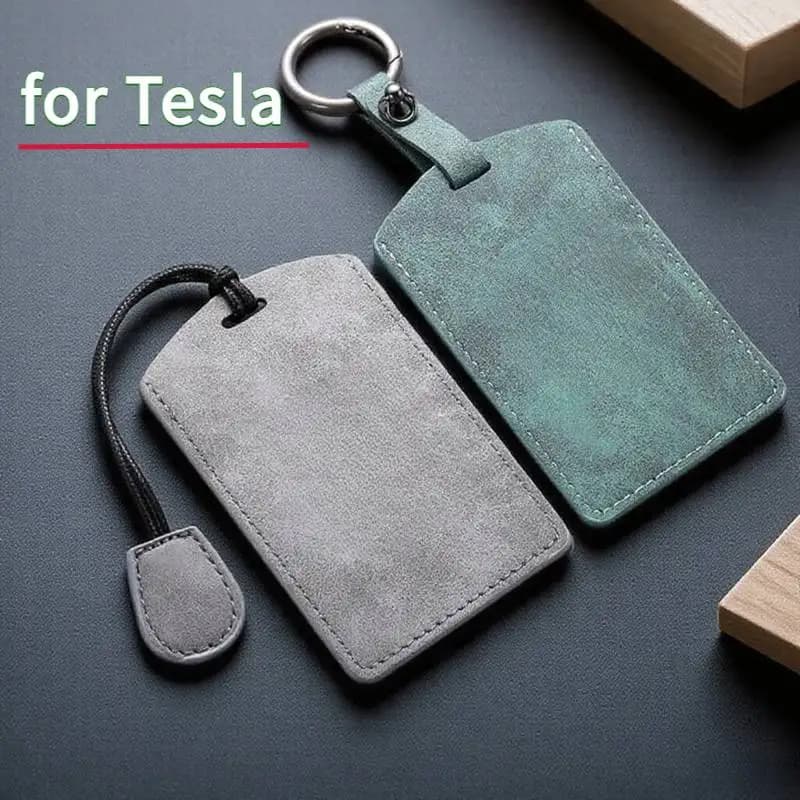 Custodia protettiva per chiave auto con scheda NFC per Tesla Model 3 Model Y Portachiavi in pelle Custodia protettiva Accessori interni auto di lusso